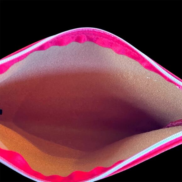 Lancel Paris Zip Pouch Red Makeup Travel Clutch Bag Air France First Class - Picture 4 of 4